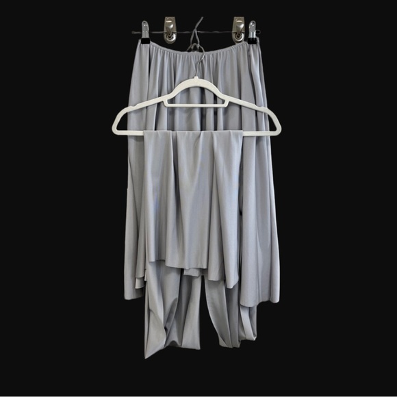 Short silver grey infinity multi-way dress with asymmetric hem - Picture 2 of 3